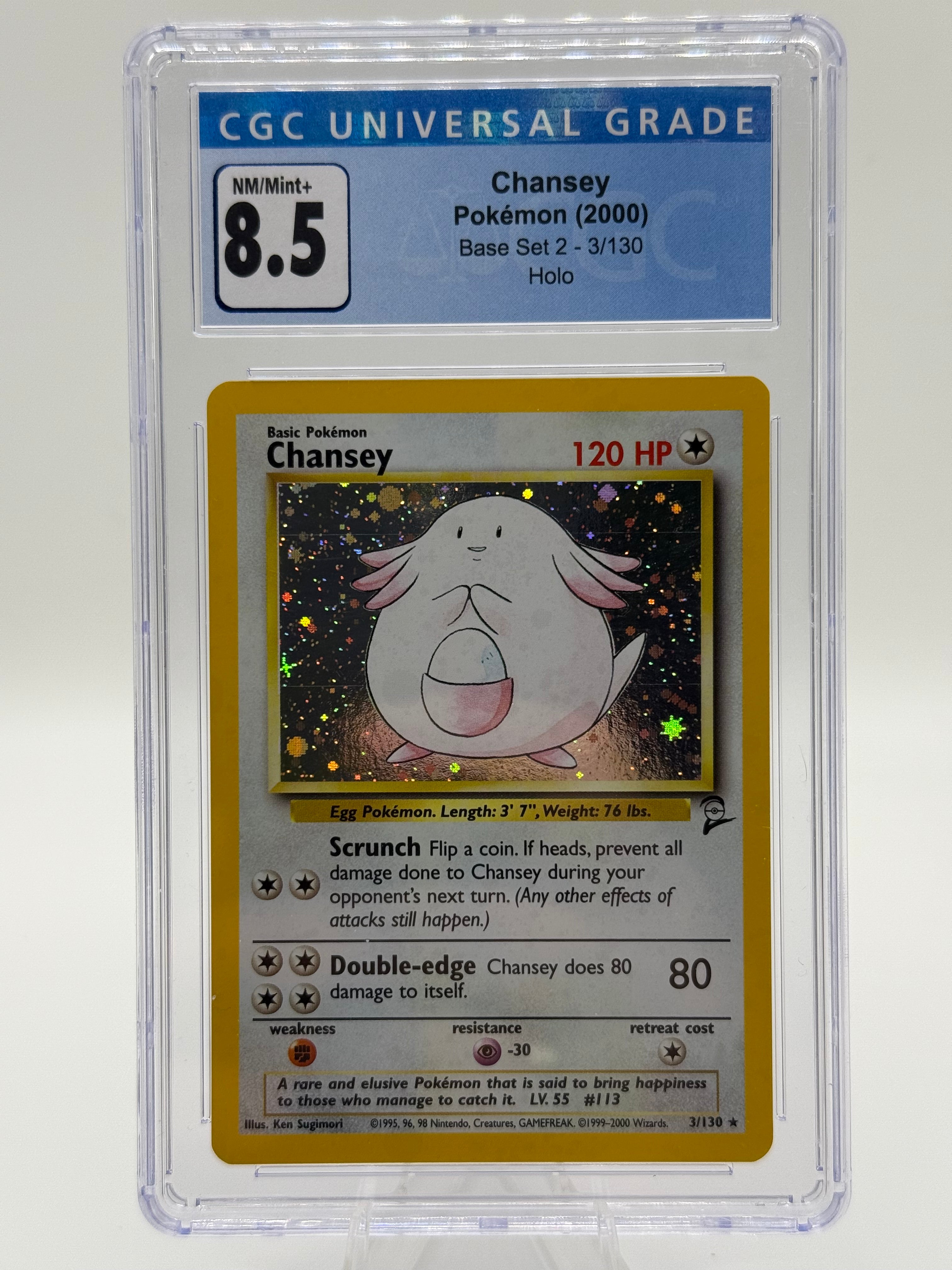 CGC 8.5 - Chansey Holo (3/130) Base Set 2