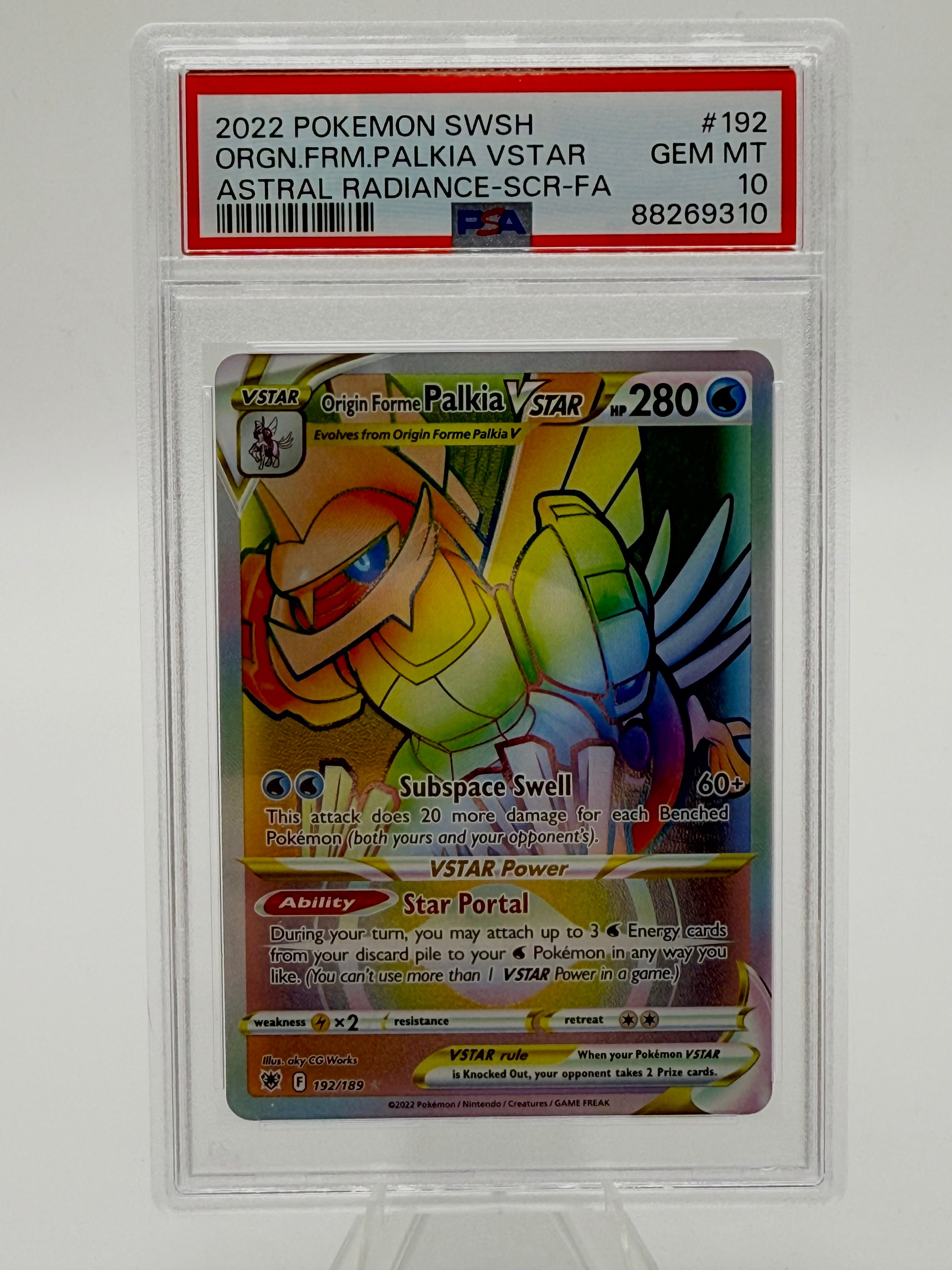 PSA 10 - Origin Forme Palkia Vstar Secret Full Art (192/189) - SWSH: Astral Radiance